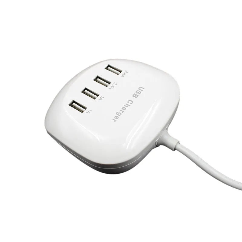 White USB wall charger with two ports and EU plug style for international device charging