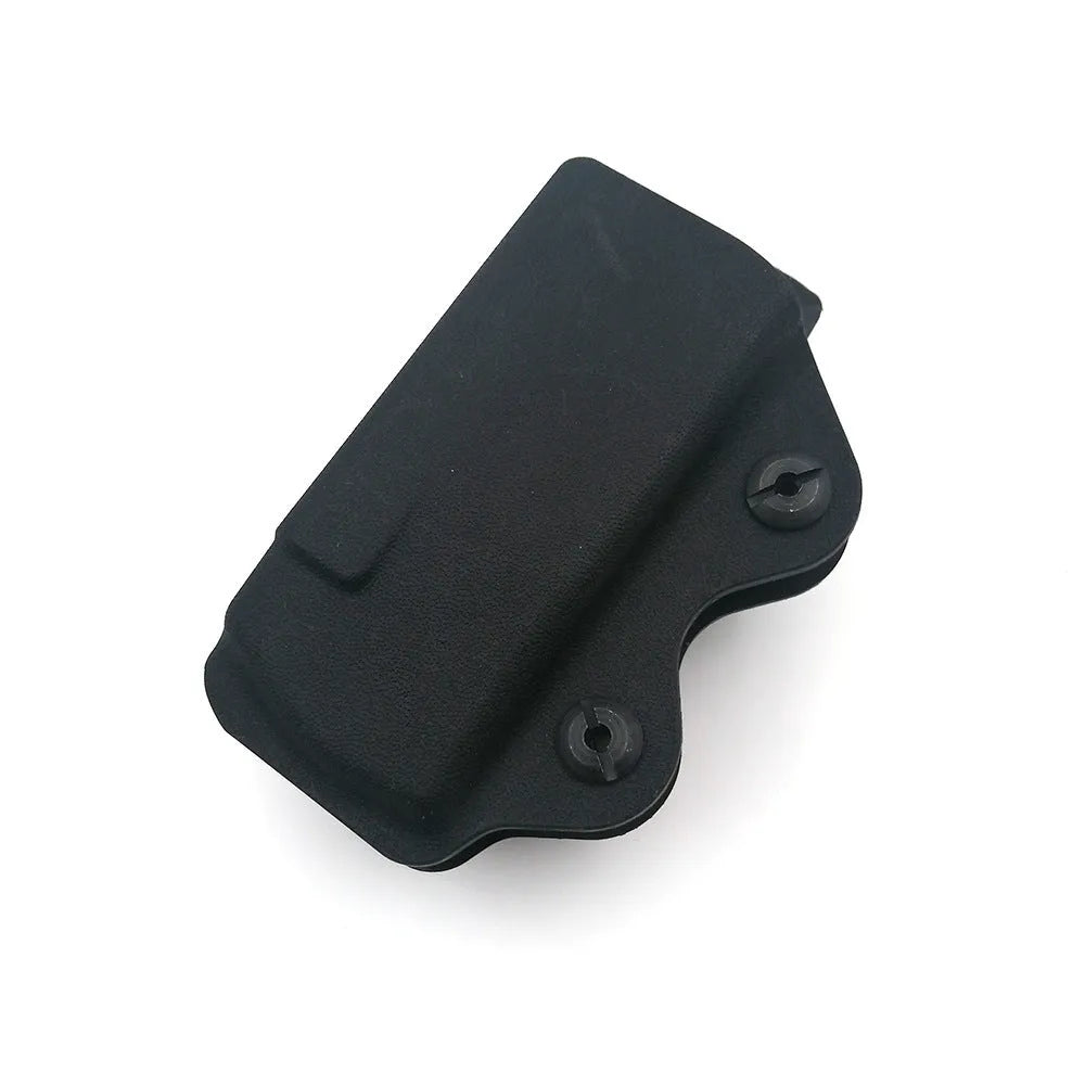 Black nylon pistol magazine pouch with open top for right-hand draw, 9.5 x 5.5 x 4 cm