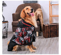 Cotton printed dog coat for extra large breeds shown in 3XL size with colourful pattern