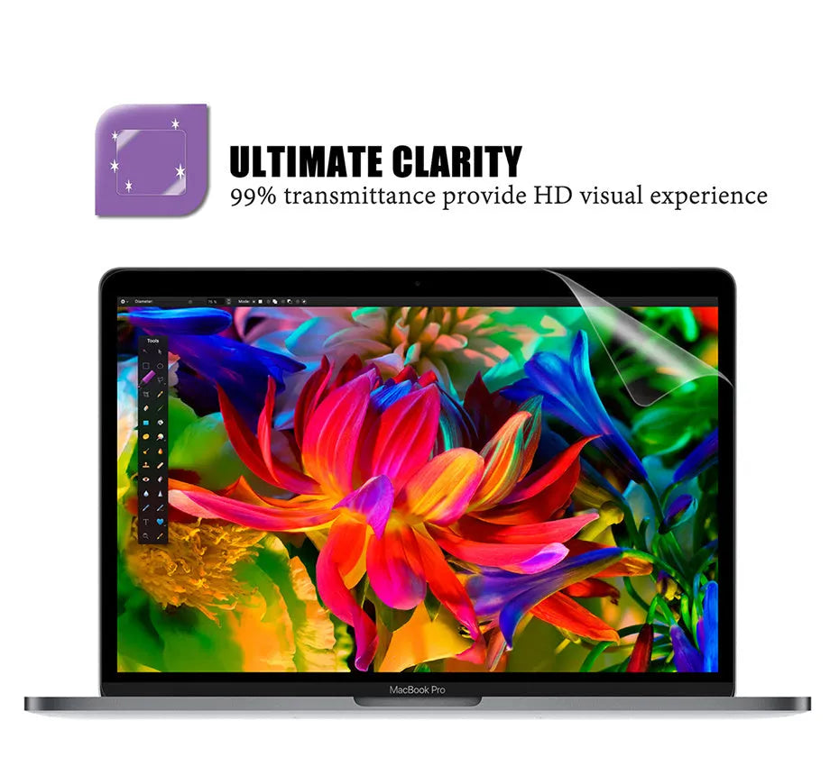 Lansheng matte anti-scratch screen protector for 13-inch MacBook Pro on a laptop.