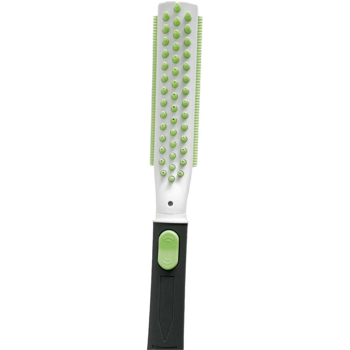Dog bathing brush showerhead with ABS handle, shown in five colour options including green and white and blue and gray.