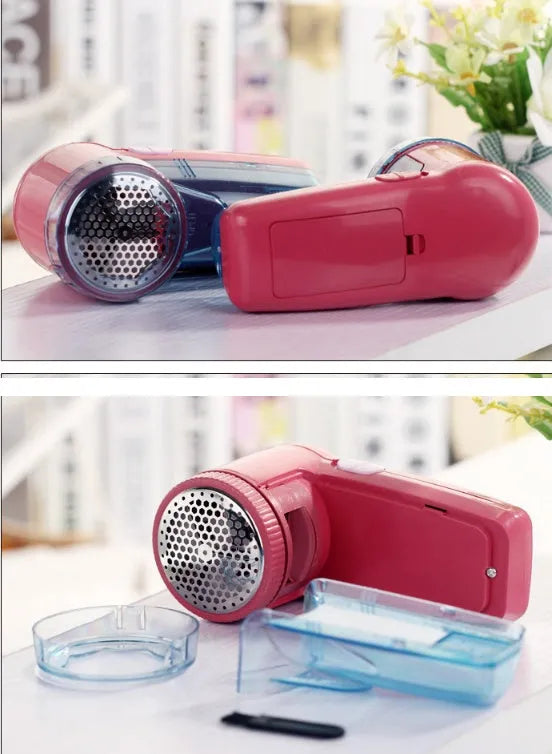 Portable electric lint remover with compact handheld design measuring 11cm for removing clothing pills