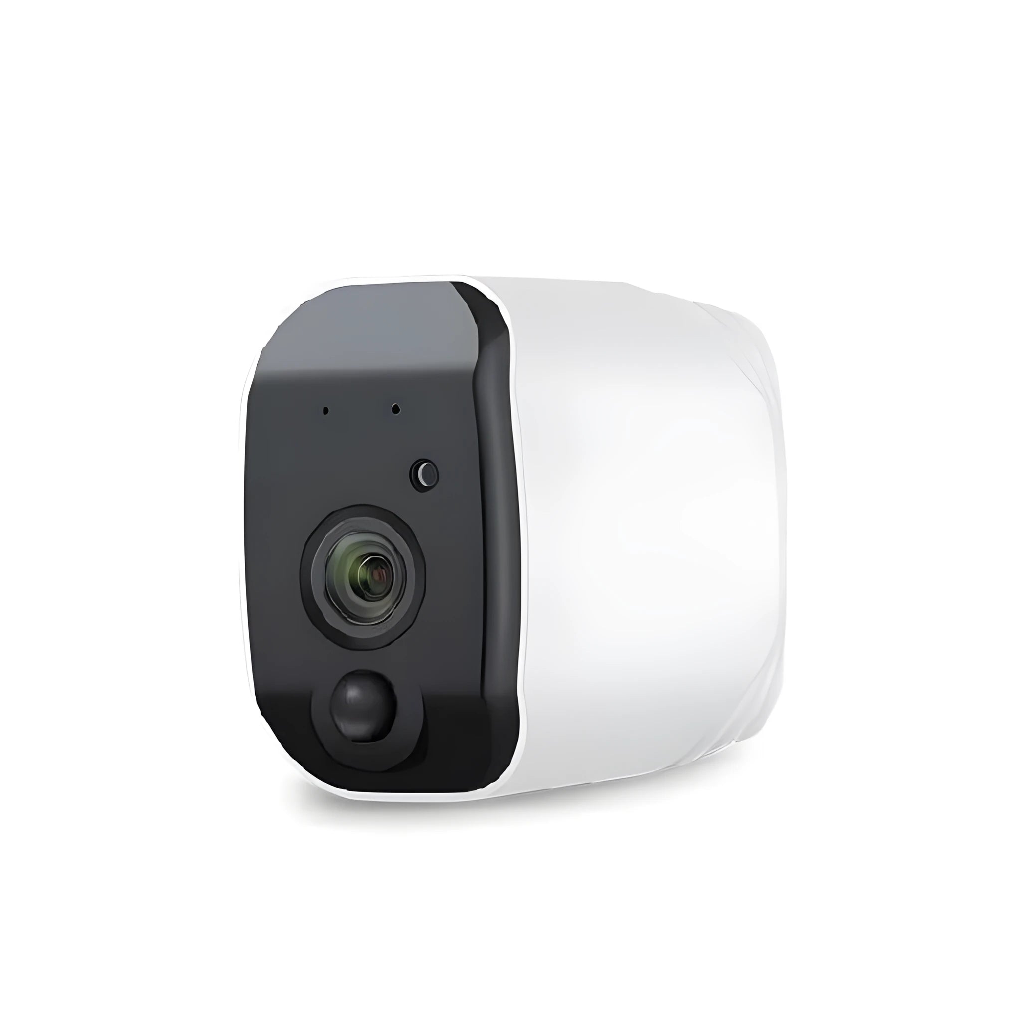 Solar powered wireless surveillance camera with 110 degree wide angle lens and solar panel for outdoor security monitoring