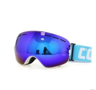 Premium ski goggles with dual-layer anti-fog lens, offering crystal-clear visibility and impact protection for winter sports