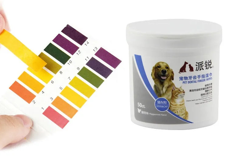 Pet cleaning wipes pack with finger sleeve design in compact bottle for oral, eye, and ear care
