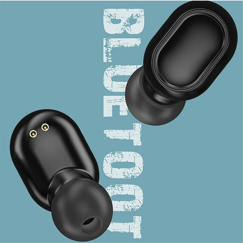 Black TWS XT01 Bluetooth earphones with digital display and charging case with Type-C port