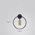 Round iron wall lamp with LED in golden finish, 280mm diameter