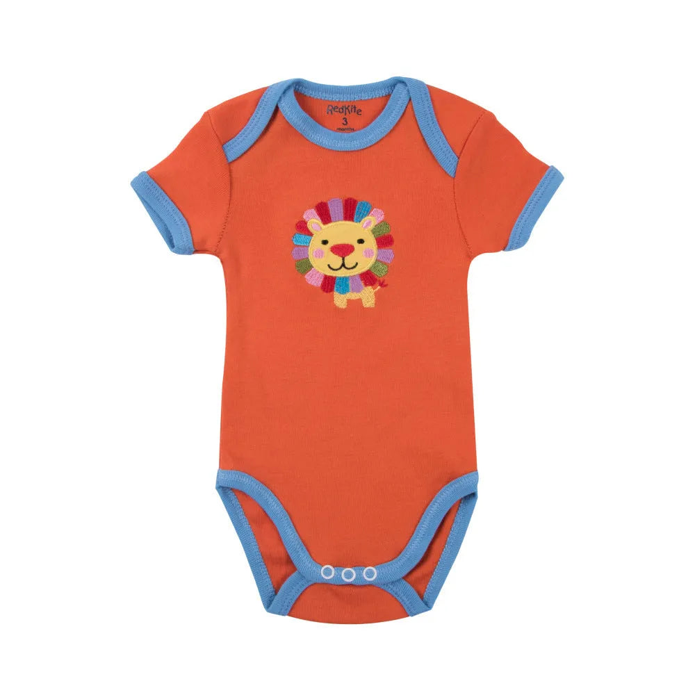 Baby Triangle Harmony 5-piece cotton bodysuit set with random colour, sizes 3 months to 24 months