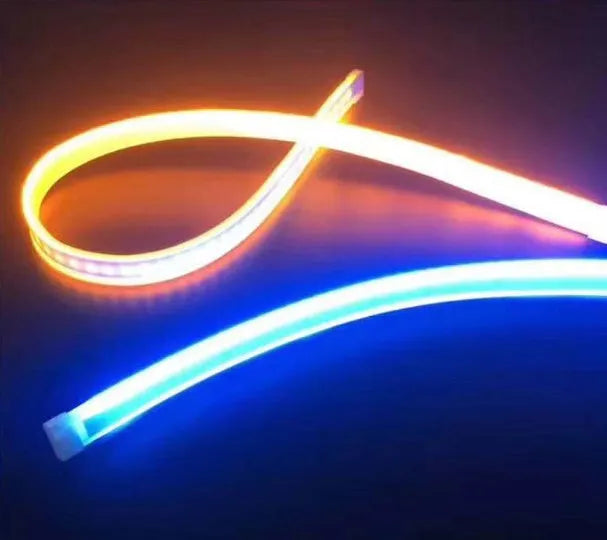 60cm ultra-thin two-colour LED daytime running light strip with light guide for car bumper installation