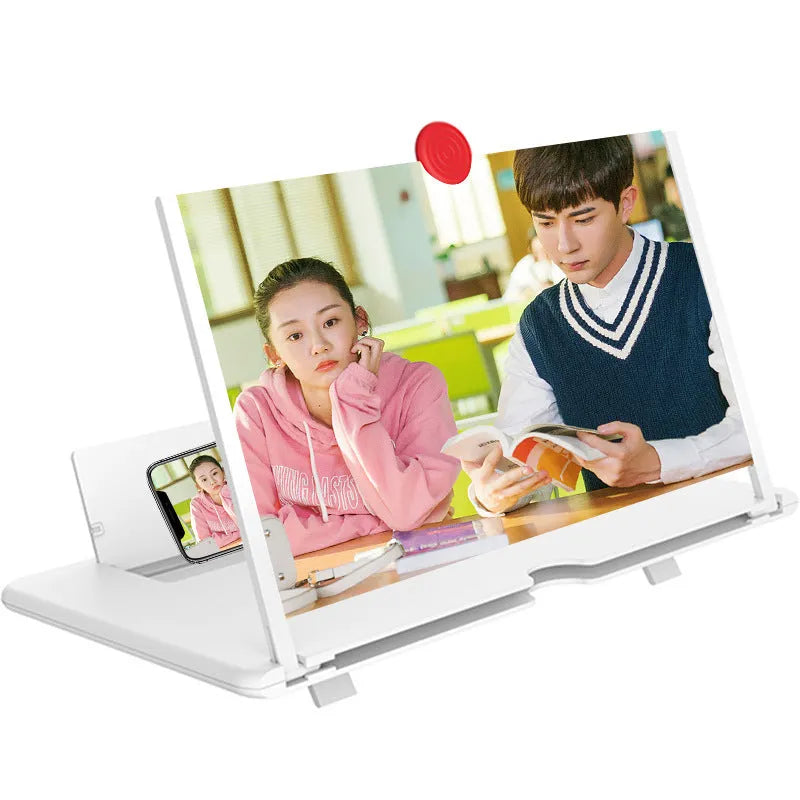 12 inch mobile phone screen amplifier with ABS plastic frame and Phoenix lens, 3-4 times magnification, black