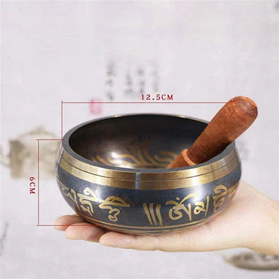 Handcrafted Tibetan singing bowl with a rich, harmonious tone for meditation, relaxation, and wellness