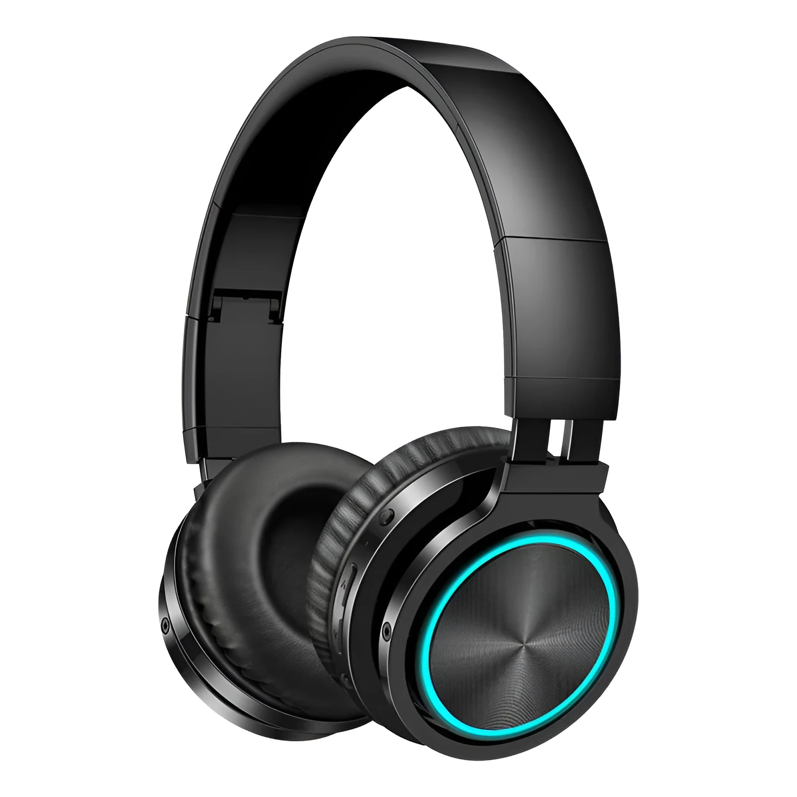 B12 wireless folding Bluetooth headset shown in black, black and red, and white and grey colour variants.