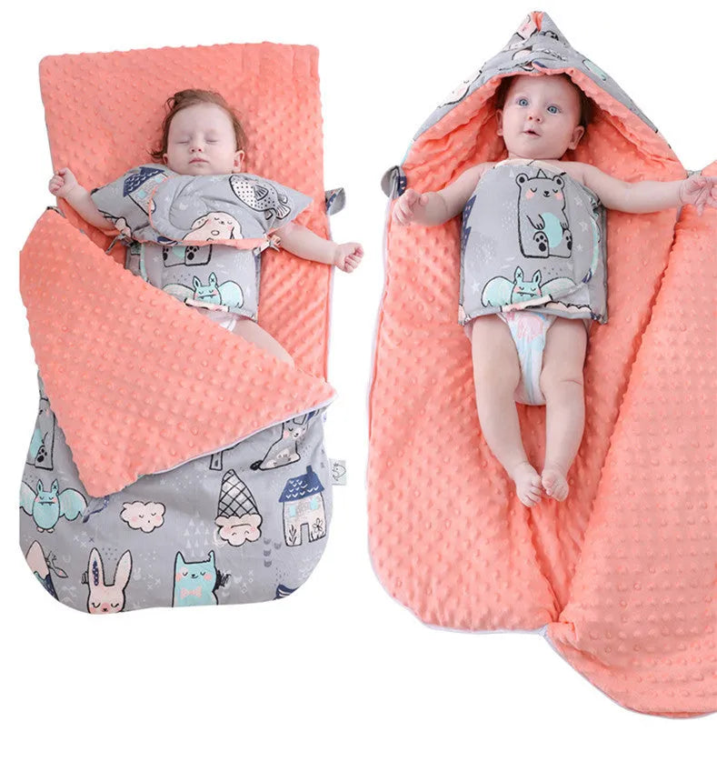 Newborn baby blanket warm fleece stroller cover quilt 80x46cm in four colour options