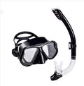 Anti-fog diving goggles with a polycarbonate frame and blue silicone mask on an adjustable strap.