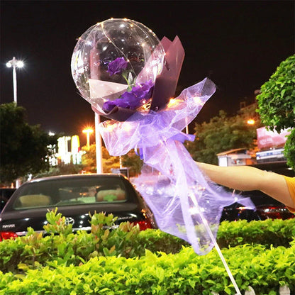 Luminous Balloon Rose Bouquet with LED lighting creating a magical ambiance for celebrations