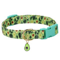 Adjustable polyester floral dog collar in Pink with buckle and slide adjuster on white background