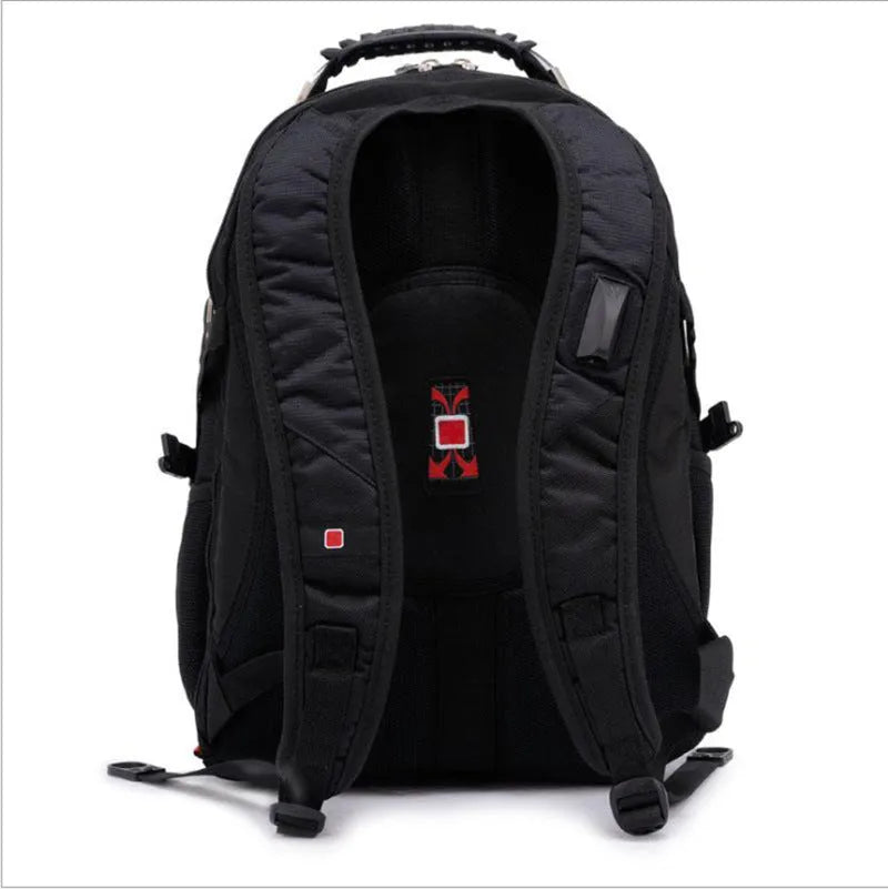Black business computer backpack with 38 litre capacity and laptop compartment
