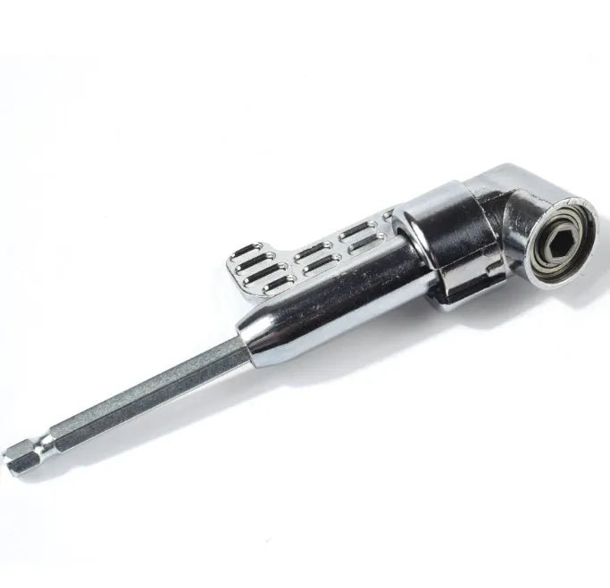 Silver 105-degree flexible shaft screwdriver bit with quick-release handle for electric drills