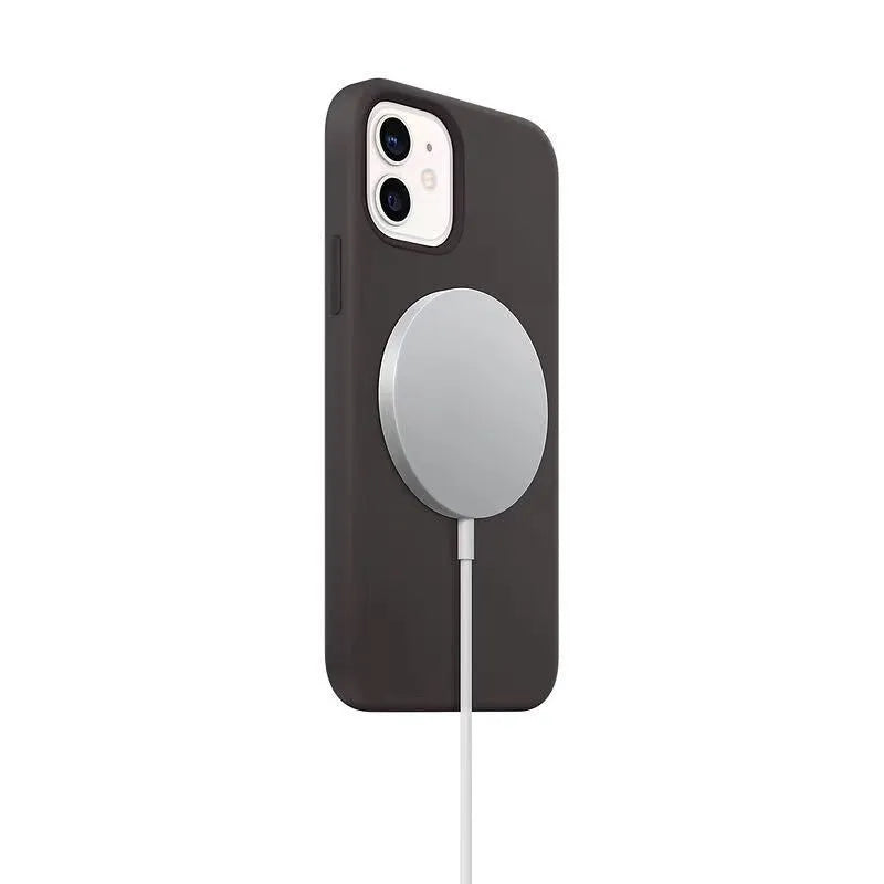 White silver magnetic wireless charger for iPhone 12 Pro Max with ice core technology