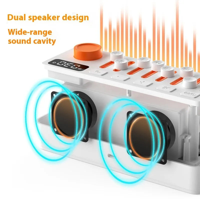 White Noise Sleep Sound Machine DIY Bluetooth-compatible Stereo Light RGB Seven-color Atmosphere Night Light with 8 Sleep Sounds and 2600mAh Battery