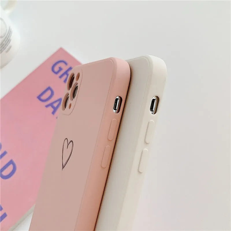 Silicone phone case for Apple iPhone in various colours showing TPU construction