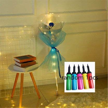 Luminous Balloon Rose Bouquet with LED lighting creating a magical ambiance for celebrations