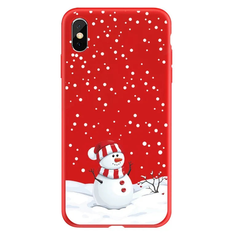 A painted Christmas-themed back cover case for an iPhone, showing one of nine festive design styles.