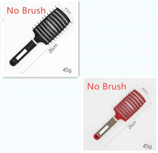 Detangling hairbrush with bristle and nylon teeth for effortless hair management and scalp massage