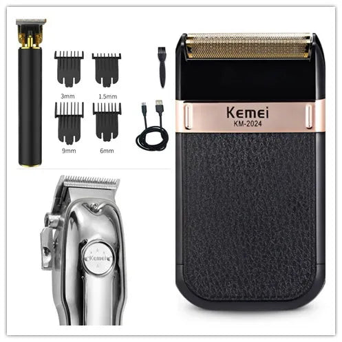 Longfeng cordless hair clipper with titanium ceramic blade, 1200mAh battery, 152 x 32mm body and USB charging cable