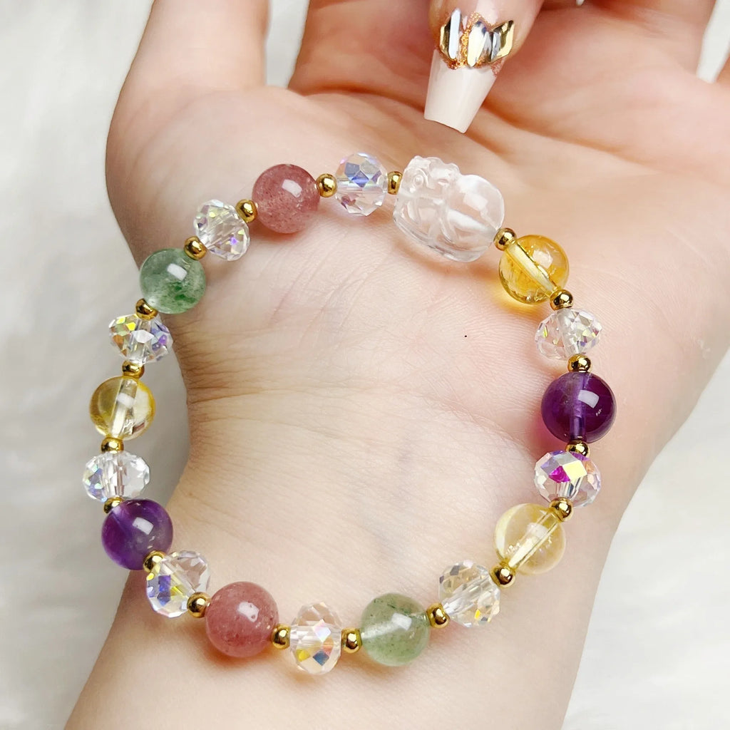 A women's crystal bracelet with a handcrafted nine-tail fox animal design.