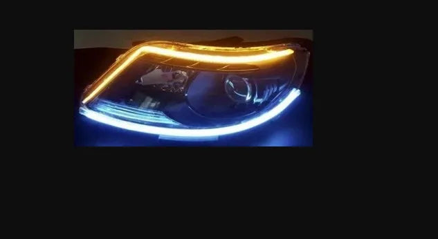 60cm ultra-thin two-colour LED daytime running light strip with light guide for car bumper installation