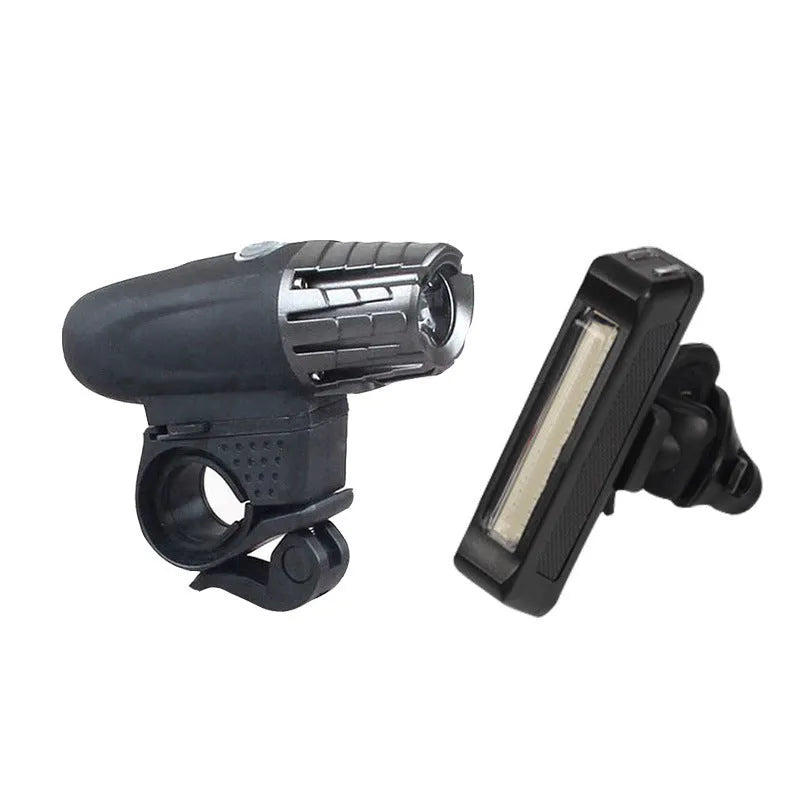 USB rechargeable bike headlight taillight set with 1200mAh polymer battery