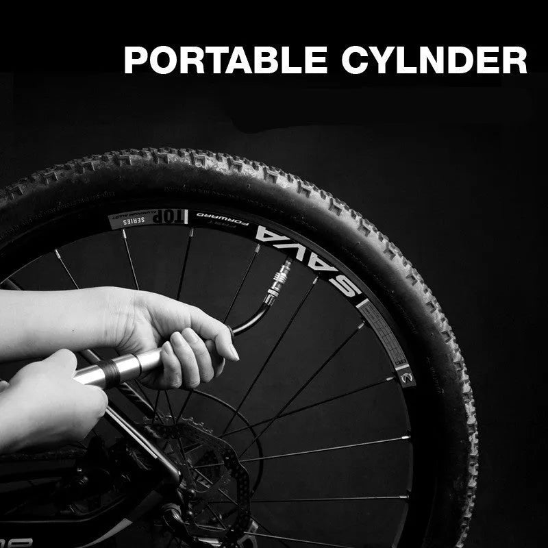 WILD MAN portable mini bike pump in Black or Silver, 158mm stored length, approximately 100PSI, Presta and Schrader valve switch