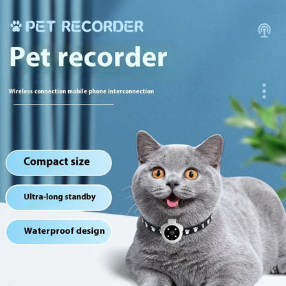 Wearable pet camera collar with GPS tracker, allowing you to record and monitor your furry friend's activities from their perspective