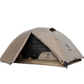 Leisure portable stand camp tent for 2 people in brown dark green with double layer structure 40D nylon gauze