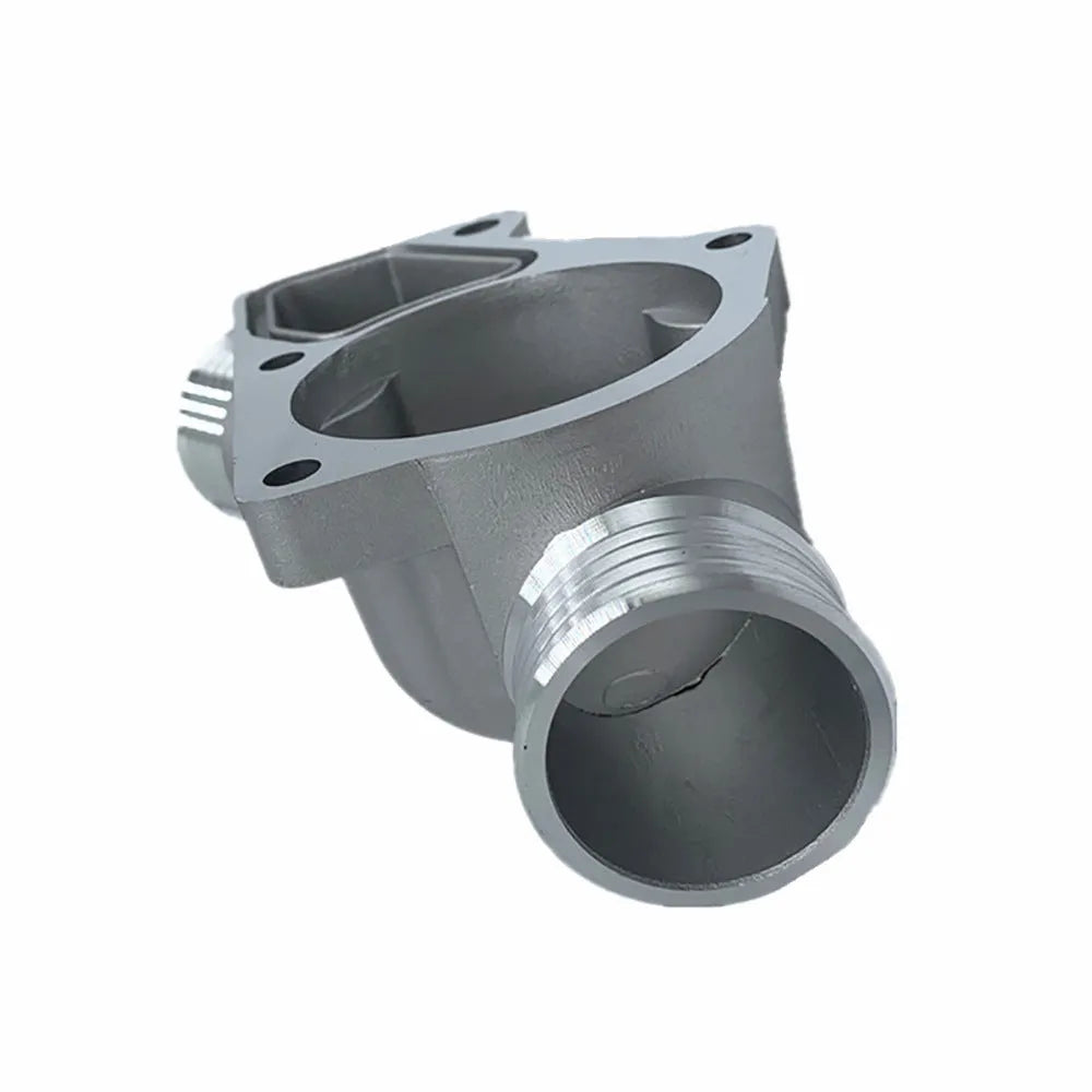 Silver aluminium thermostat housing cover with gasket for BMW engine cooling T-STAT replacement
