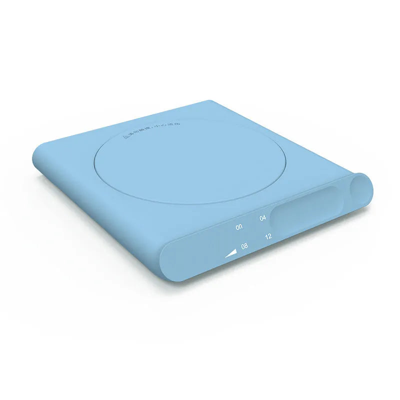 USB powered heating cup pad with mechanical touch controls in pink or white colour options