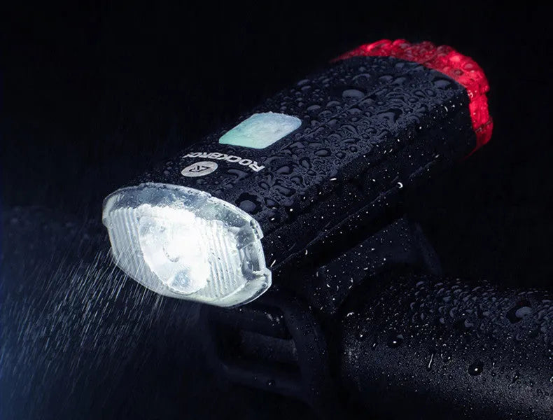 Black bicycle helmet light 100 lumens USB rechargeable with aluminium alloy shell