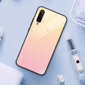 Gradient colour phone case for Xiaomi Redmi with tempered glass back and TPU frame