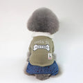 Bone clothes pet clothing in cotton for dog, green colour, side view