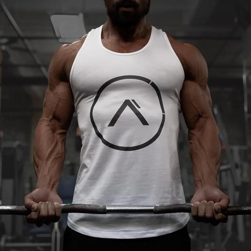 Men cotton fitness tank with save pocket straight hem available in 14 styles
