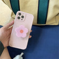 Cute flower phone case in pink or white for iPhone models, non-Apple brand, single case