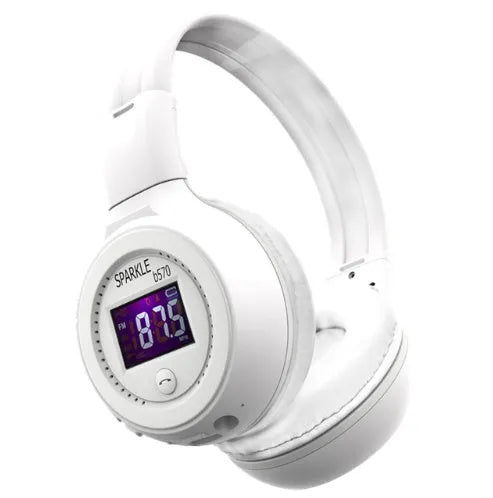 ZEALOT B570 over-ear Bluetooth headphones shown in black, blue, brown, red, and white colour options.