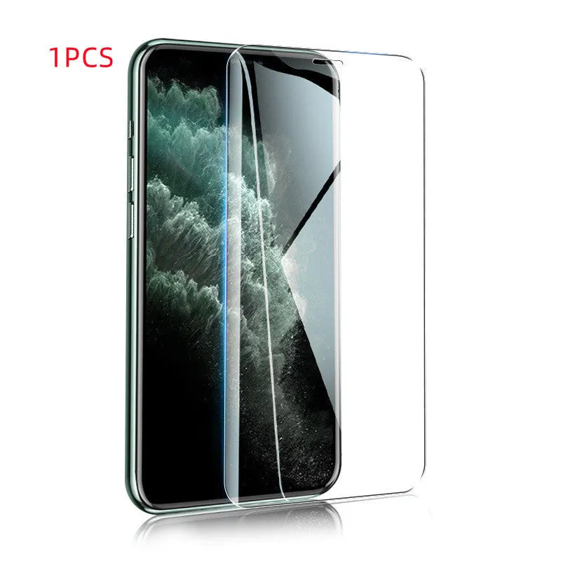 Tempered glass privacy screen protector for iPhone mobile phones with anti-peeping feature.