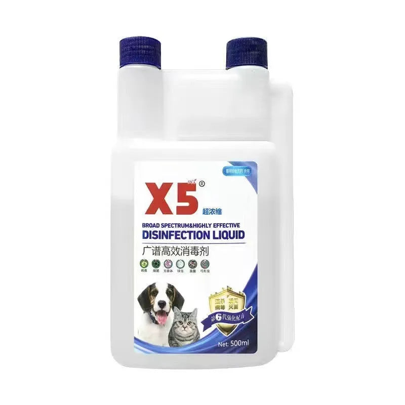 500ml bottle of glutaraldehyde decamethylammonium disinfectant spray for cat and dog plague and distemper deodorising