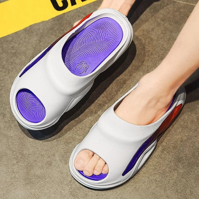Men's EVA casual sandals in White Blue, White Green, or White Purple, sizes 38-45