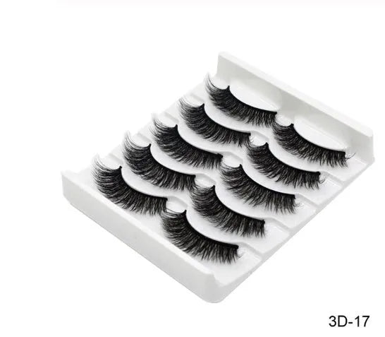 Handmade chemical fibre false eyelashes in thick style with plastic cotton stalk mixed 3D specifications