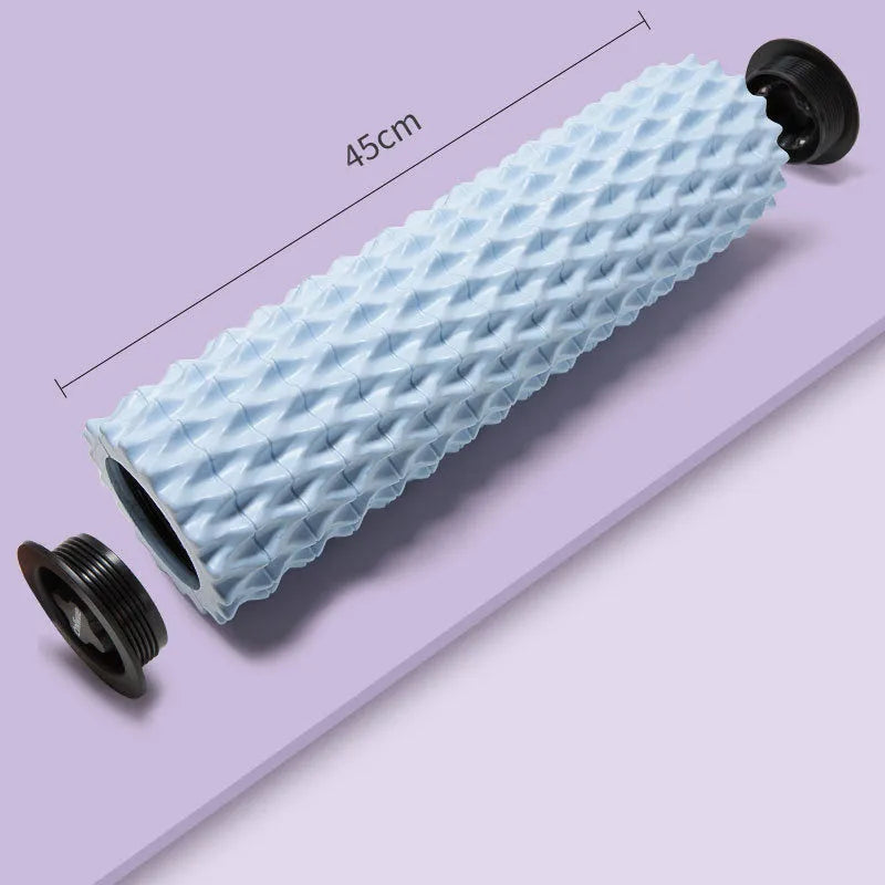 Fishbone foam massage roller in ocean blue, deep sea grey, coral orange or pink, 30x10cm or 33x14cm, EVA and PVC yoga pillar.