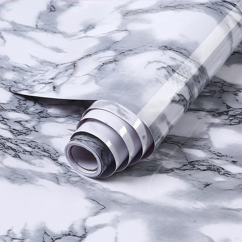 Marble pattern waterproof PVC sticker for kitchen walls measuring 2 metres long by 40 cm wide