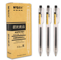 12 black frosted retractable gel pens with 0.5mm tips and 2 refills